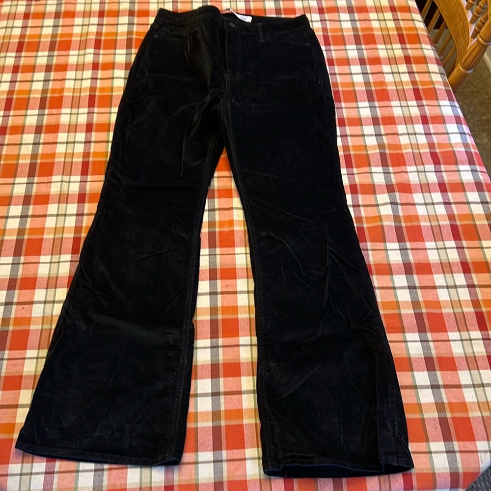 Old Navy black velvet flare bell bottoms. Size 10 higher high rise.